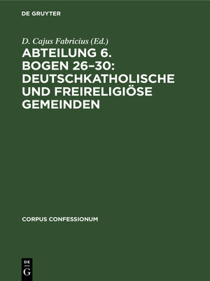 cover image of Abteilung 6. Bogen 26–30